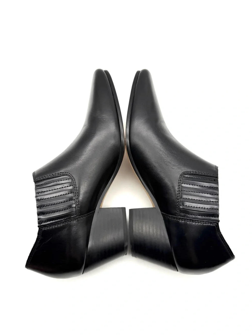 J.Crew Piper Low Ankle Boot Black Leather 6